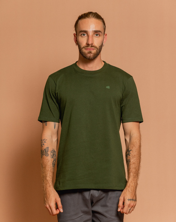 Duopack Camisetas Basic Regular Verde Militar + Kaki