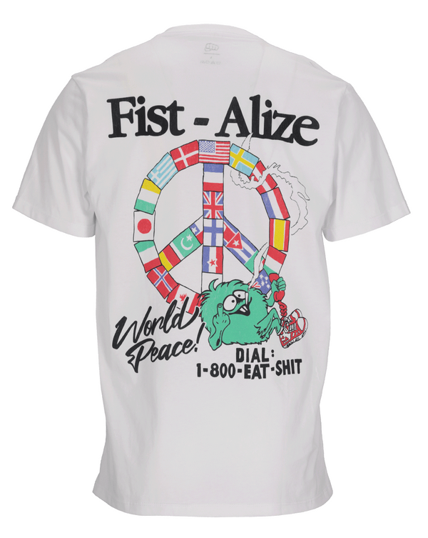 Camiseta Fist World Peace Blanca