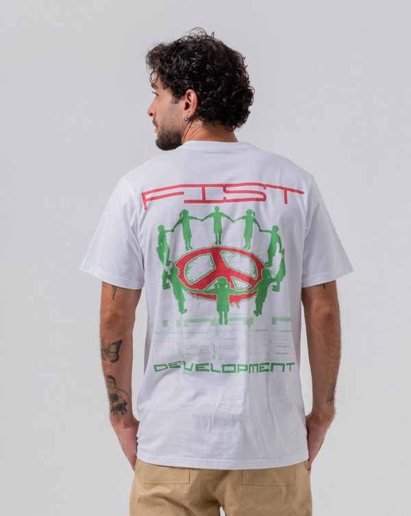 Camiseta Fist Peace Development Blanca