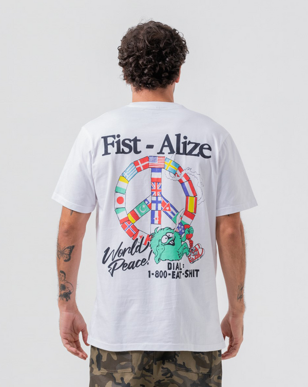 Camiseta Fist World Peace Blanca